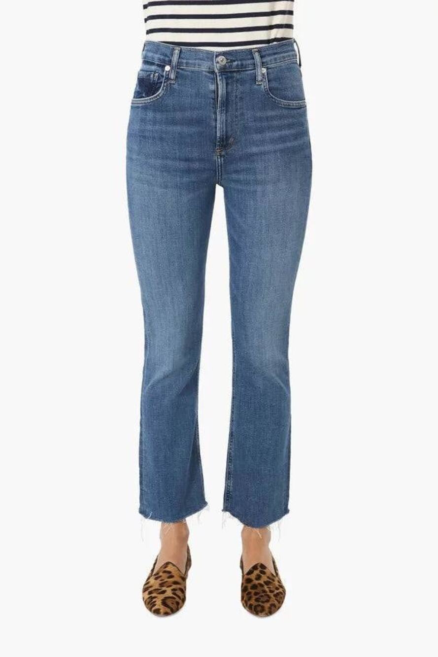 CITIZENS of HUMANITY ISOLA Cropped Boot Jeans Raw Hem in LAWLESS 30 US 10 NEW